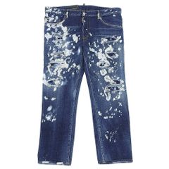 未使用美品 DSQUARED2 ディースクエアード SKATER JEAN ペンキスケーターデニム ボトムス メンズ コットン ブルー 54 2023ss