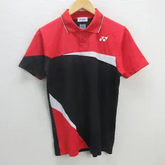 G■ヨネックス/YONEX 半袖ドライポロシャツ/スポーツウェア【S】赤黒/men's/76【中古】■