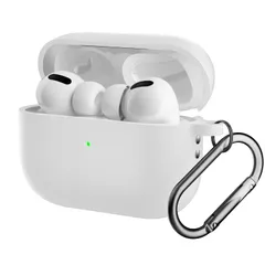 Valnwcin AirPods Pro2用 ケース【2022年発売モデル】エアーポッズ プロ 第2世代 保護カバー シリコン シンプル 全面保護 衝撃 LED可視化 装着充電可能 精密な穴デザイン カラビナ付き 紛失防止 AirPods Pro