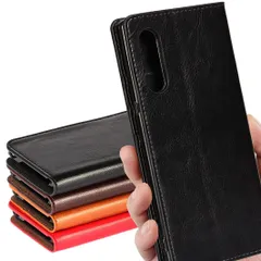 【新着商品】ブラック スマホケース スマホケース スマホケース 摩擦耐性 耐久性 カード入れ 携帯カバー 財布型 牛革 光沢加工 手作り スタンド機能 レトロ シンプル 【iCoverCase】 case 携帯ケース カバー L-52Aケース 手帳型 ケースのサムネイル
