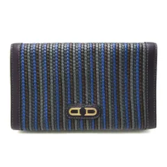 美品 デルボー 長財布 ネイビー トゴ シルバー金具 DELVAUX デルヴォー(Delvaux)デルヴォー Brillant 三つ折り財布 財布