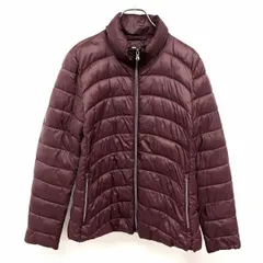 古着 ギャップ GAP 中綿 ジップアップ ブルゾン ジャケット 無地 ハイネック ジップポケット 長袖 ナイロン100% M ワインレッド 赤紫 レディース