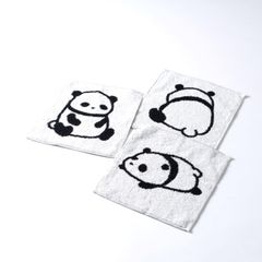 【在庫処分】パンダグッズ 保育園 幼稚園 ぱんだ柄 キャンプ コットン100％ 可愛い 肌にやさしい 綿100％ 今治 日本製 20cm×20cm 子供用 3枚セット ハンカチタオル mini mini ぱんだ 今治タオル