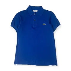 70s フランス製 CHEMISE LACOSTE ワンポイント 鹿の子 半袖 ポロシャツ 1/ブルー 男女でも ビンテージ