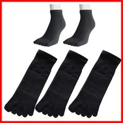 【特価商品】5本指 夏 靴下 抗菌防臭 スポーツ ソックス 綿混 ショート くるぶし 黒 3足セット レディース メンズ 5本指ソックス