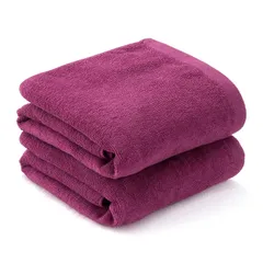 新品 タオルファクトリーラボ 薄手 速乾 バスタオル 2枚セット [デイリー] ラズベリーピンク 綿100％ 吸収 プチプラタオル 001 約60×120cm