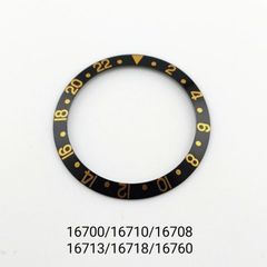 腕時計 修理交換用 社外部品 ベゼルインサート 黒/金 ブラック/ゴールド 【対応】ロレックス GMTマスター 16700/16713/16718等 ROLEX