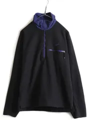 90s NIKE FIT プルオーバー フリース ジャケット M 黒 オールド