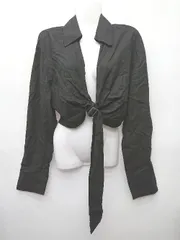 ◇ ⊂ ZARA ザラ タグ付き　バックル　リネン 長袖 シャツ　ジャケット サイズXS ブラック レディース P  【1409250018312】