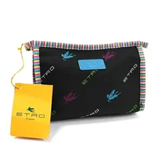 エトロ ポーチ コスメポーチ 未使用 ブラック ロゴ 中古 Sランク ETRO レディース 女性 小物入れ タグ付きのサムネイル