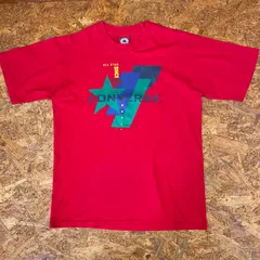 USA製 CONVERSE ALL STAR Tシャツ M レッド ヴィンテージ コンバース オールスター  半袖 ショートスリーブ カットソー 古着 USED アメリカ製 MADE IN USA