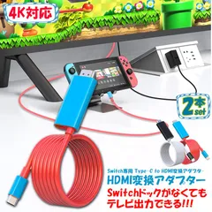 Switch ドック HDMI 変換ケーブル 2本セット Type C USB C スイッチ ドック 交換ケーブル 4K 1080P解像度 HD変換