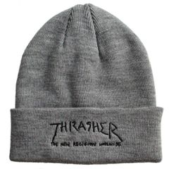 THRASHER スラッシャー GONZ LOGO 刺繍 アクリル平編みビーニー ニット帽/ニットキャップ/帽子 メンズ レディース