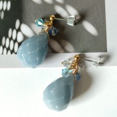 14KGF＊シンデレラアクアマリンとアパタイトのピアスm36 - メルカリ
