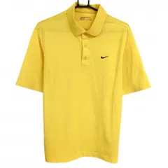 ナイキ 半袖ポロシャツ イエロー ロゴ刺しゅう  メンズ L ゴルフウェア NIKE