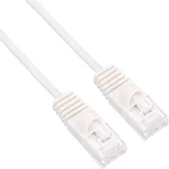 ミヨシ MCO カテゴリー6スリムLANケーブル 0.5m ホワイト