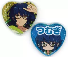 【中古】バッジ・ピンズ 青葉つむぎ(追憶*集いし三人の魔法使い) ハート型缶バッジセット(2個セット) 「一番くじ あんさんぶるスターズ!～追憶セレクション メモリアル～」 H賞