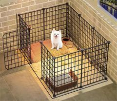 【数量限定】小型犬 小型犬 柵 柵 置くだけ 置くだけ 屋外 室内 工具不要 簡単組み立て 黒10枚 105×45cm 網目スリム 接続式 DIY ドア付き ケージ 自立 プレイサークル バリアゲート ペットフェンス サークルケージ 犬 ペットサークル