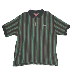 Supreme ストライプ ポロシャツ L ブラック/ホワイト Supreme Stripe Zip L S Polo (FW24) - $128