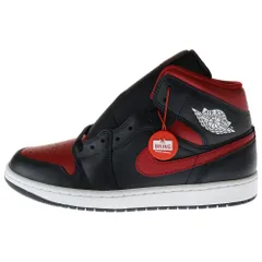 NIKE (ナイキ) JORDAN 1 MID BRED DQ8426-067 エアジョーダン1 ブレッド ミッドカットスニーカー US10/28.0cm ブラック/レッド