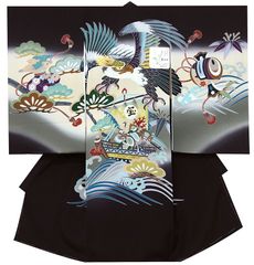 ※店舗改装後【古典新作フェア】仕立無料☆新品正絹産着祝着最高級京友禅豪華手描き染工芸品出世大鷹と宝船祝文（10012233）