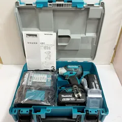 ♭♭MAKITA マキタ 充電式ソフトインパクトドライバ　充電器・充電池2個・ケース付 18v TS141DRGX ブルーのサムネイル