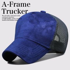 【深め/美シルエット】メッシュキャップ キャップ 帽子 メンズ レディース スエード風 野球帽 A-Frame Trucker 7986674 (I)