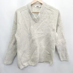 ◇ Uniqlo U 長袖 ニット サイズS アイボリー メンズ E  【1407180045569】