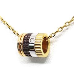 【栄】ブシュロン K18YG キャトル クラシック ペンダント スモール ネックレス ダイヤモンド JPN00547 750YG