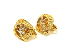 ■美品■ NINA RICCI ニナリッチ ラインストーン クリップ式 イヤリング アクセサリー レディース ゴールド系 DG5216