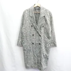 ◇ SUREVE チェック柄 長袖 チェスターコート サイズL グレー レディース E  【1406050056384】