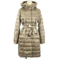Sマックスマーラ 'S Max Mara リバーシブル ダウンコート ロング フーディ 2WAYベルト ナイロン グレージュｘベージュ 38 Mのサムネイル