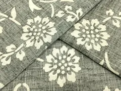 平和屋着物▽上質な紬　単衣　唐草花文　正絹　逸品　AAAU8511fy