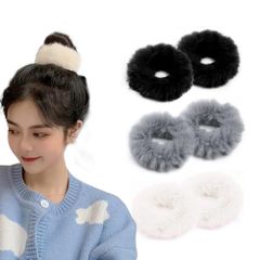 【数量限定】おしゃれ 可愛い 冬 ヘアーバンド ナチュラルふわふ 髪ゴム (6個セット) 柔らかくて快適 髪飾り 静電気防止 シュシュ 大人 シュシュ 子供 ファー レディース Solxion