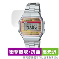 CASIO Collection STANDARD A168WE 保護 フィルム OverLay Absorber 高光沢 for カシオ コレクション スタンダード 衝撃吸収 高光沢
