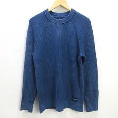 C■アバクロンビー&フィッチ/Abercrombie&Fitch ラグラン リブ編み 薄手ニット/セーター【M】青/men's■40【中古】■