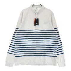 サイズ：XL NIKE GOLF ナイキゴルフ  長袖ポロシャツ ボタンダウン ボーダー柄 グレー系 [240101378544]# ゴルフウェア メンズ ストスト