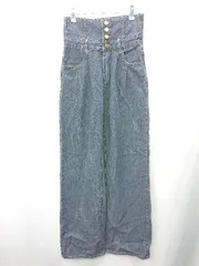 ◇ Θ by muni:r　バイ ムニール コットン系 ジーンズ サイズM ネイビー レディース E  【1409100046250】