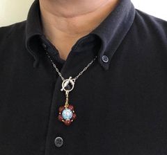 レッドアゲート（赤瑪瑙・めのう）のペンダントネックレス