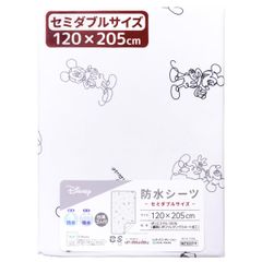 un doudou ディズニー セミダブルサイズ 防水シーツ 120×205cm ミッキーマウス ピーチスキン生地 吸水加工 四隅ゴム ベビー用品 新品 新生児 添い寝 在宅 介護用品 防水カバー おねしょシーツ NZ3227-Y