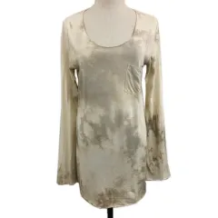 ナチュラルビンテージゴア NATURAL VINTAGE GOA カットソー ラウンドネック プルオーバー 総柄 長袖 FREE ベージュ