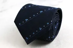 ブリックハウス ブランド ネクタイ ミッキー ストライプ柄 ドット 星柄 格子柄 シルク PO メンズ ネイビー BRICK HOUSE 【中古】