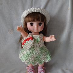 メルちゃん服 ソランちゃん服 ワンピース & 帽子 & バッグ 3点セット