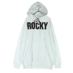 美品 HARDCORE CHOCOLATE ハードコアチョコレート ビッグプリント 長袖 パーカー XL グレー ROCKY BALBOA メンズ 古着