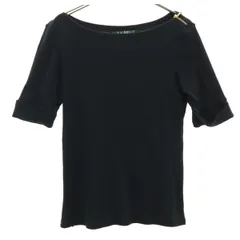 LAUREN RALPH LAUREN ローレンラルフローレン 5分袖 ボートネック カットソー S ブラック レディース 古着