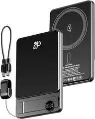 LUCKYDUO 新登場 3in1 Magon モバイルバッテリー 軽量 10000mAh 1.1cm薄型 マグセーフ マグネット式 ワイヤレス充電対応 PD20Ｗ急速充電 2台同時充電可能
