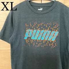 US古着 PUMAプーマ　ロゴマーク フロントプリント半袖tシャツ灰色XL
