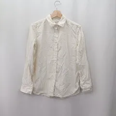 ◇ ⊂ 無印良品 ムジルシリョウヒン 綿100% 長袖 シャツ サイズL アイボリー系 レディース E  【1506130000327】