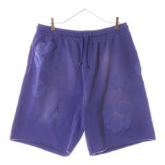 DENIM TEARS (デニムティアーズ) COTTON WREATH SWEAT SHORTS フラワーデザイン コットンショーツ ハーフパンツ パープル