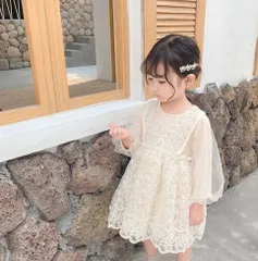韓国　子供　ベビー服　レース ワンピース 80 キッズ 誕生日 ドレス　女の子